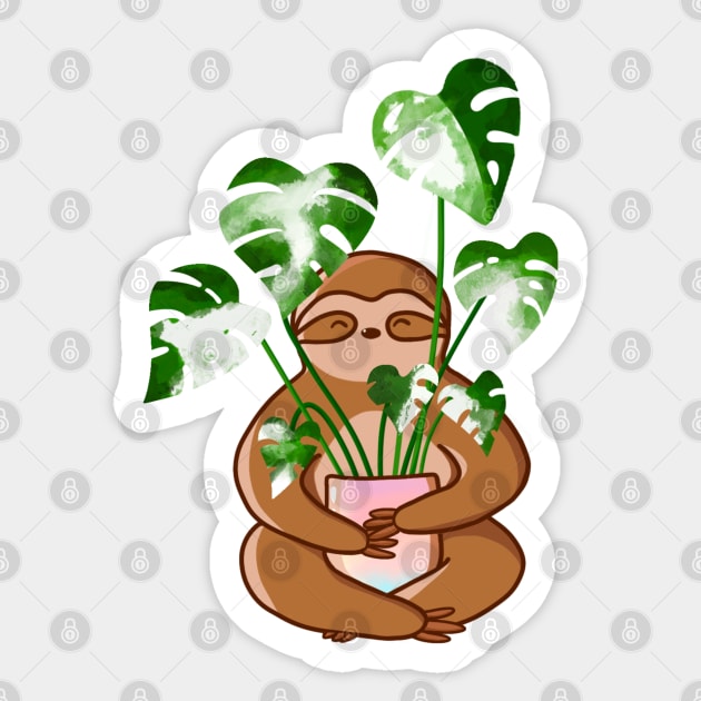 Sloth Plant Therapy Sticker by Jyuly